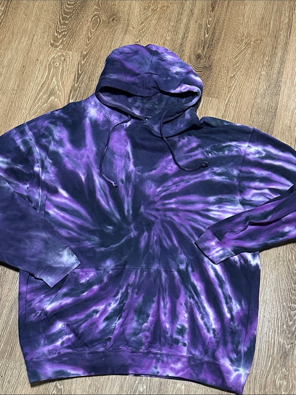 Custom Purple Tie-Dye Pullover Hoodie - Brand